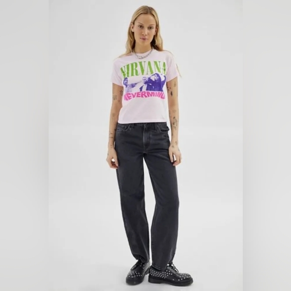 UO - Nirvana Alexa Baby Tee in Pink - Picture 9 of 11
